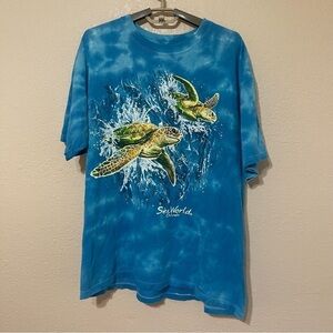 Vintage Sea World Sea‎ Turtle Short Sleeve Front and Back Graphic